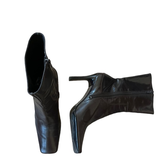 Vintage Nine West Yettas Dark Brown Leather High Ankle Boots Size 6.5 - Picture 2 of 7